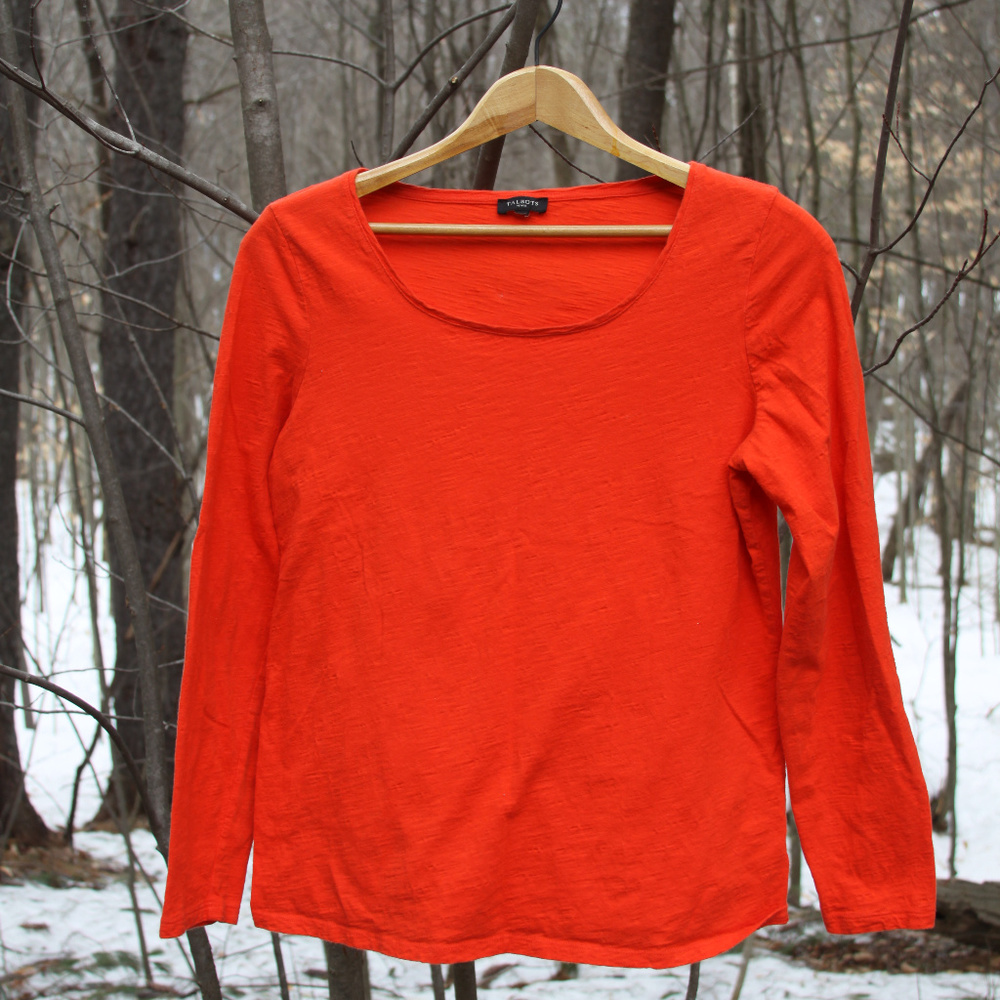 Scoop neck LS t-shirt - 100% Cotton